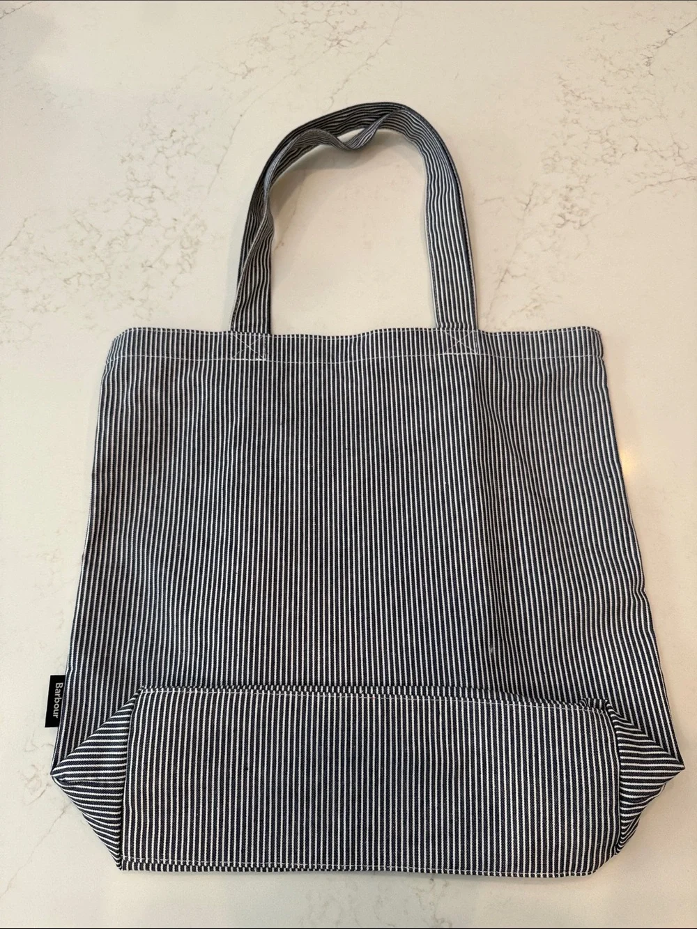 Barbour Navy and White Tote Bag